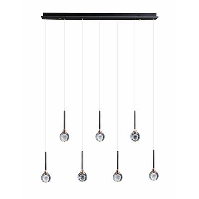 Enzo Chandelier Ss + Alu+Crystal D106 Xh18 Xw30 Led Black/Clear Zl2564/7A